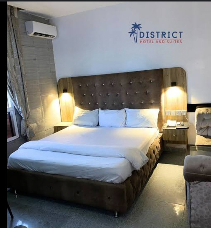 District Hotel and Suits, no 5 abasi umo street, off Goodluck Jonathan Boulevard, Uyo. For Easy Bookings And Reservations, Please Contact Cloza App Representative On Call And Watsapp. Details Below