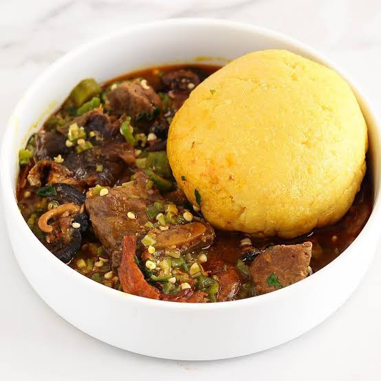 Local Restaurants...> Okoro Soup, With 2meats And 1Fufu Or Garri. And Bottled Water. #2100. Note. Don't Eat If Seal Is Broken